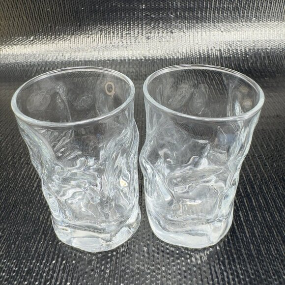 Bormioli Rocco Sorgente Clear Small Barware Glasses Set 2 Shoot Glasses Cups VTG - Picture 1 of 8